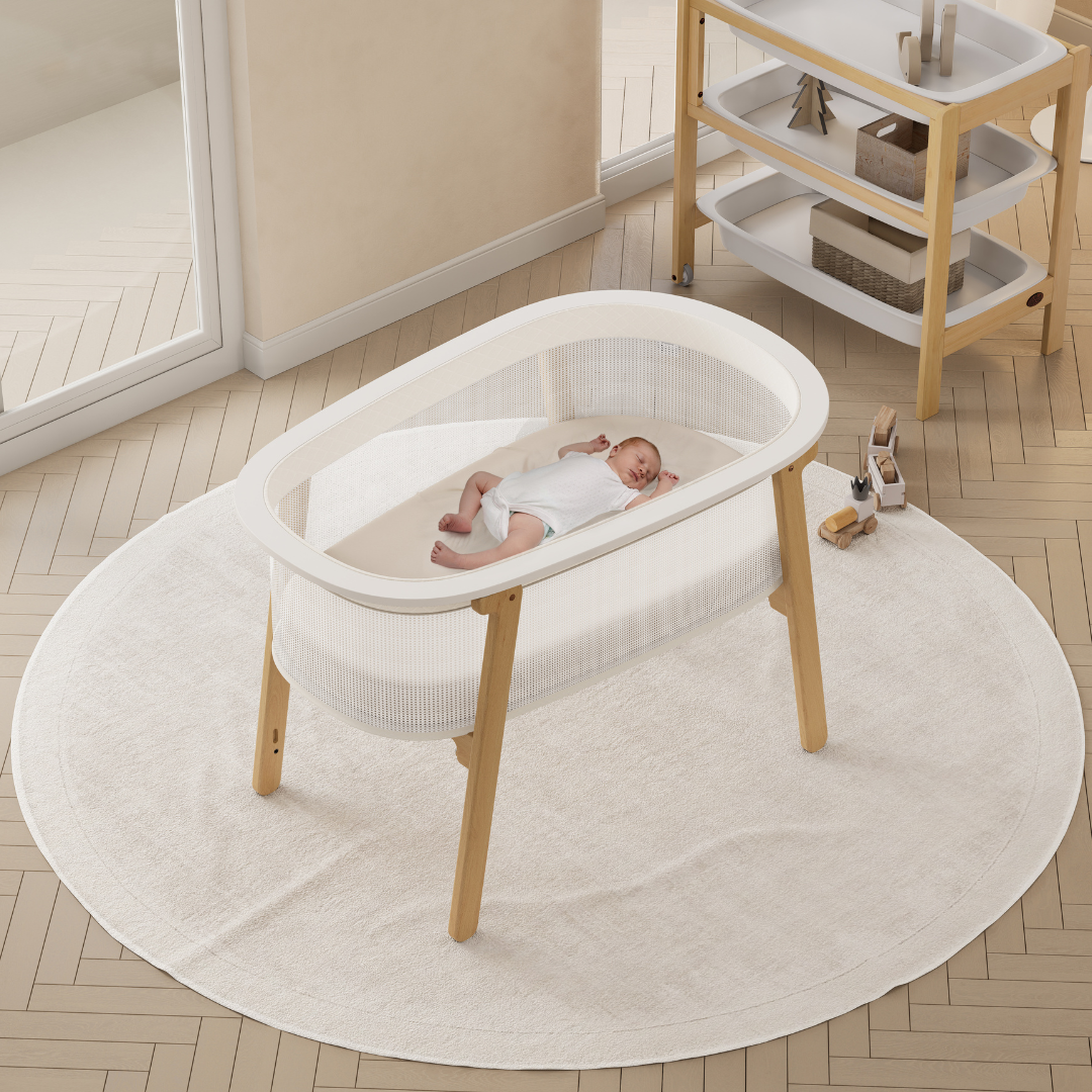 Boori - Nest Storage Cot_Simply White and Beech with Mattress